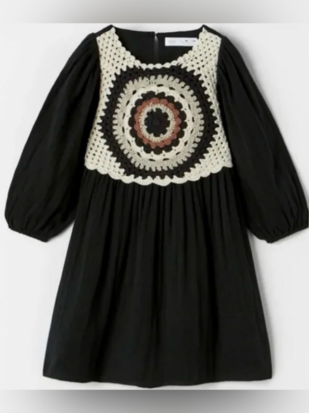 Zara Girls Crochet Cottagecore Bohemian Bib Dress Size 7